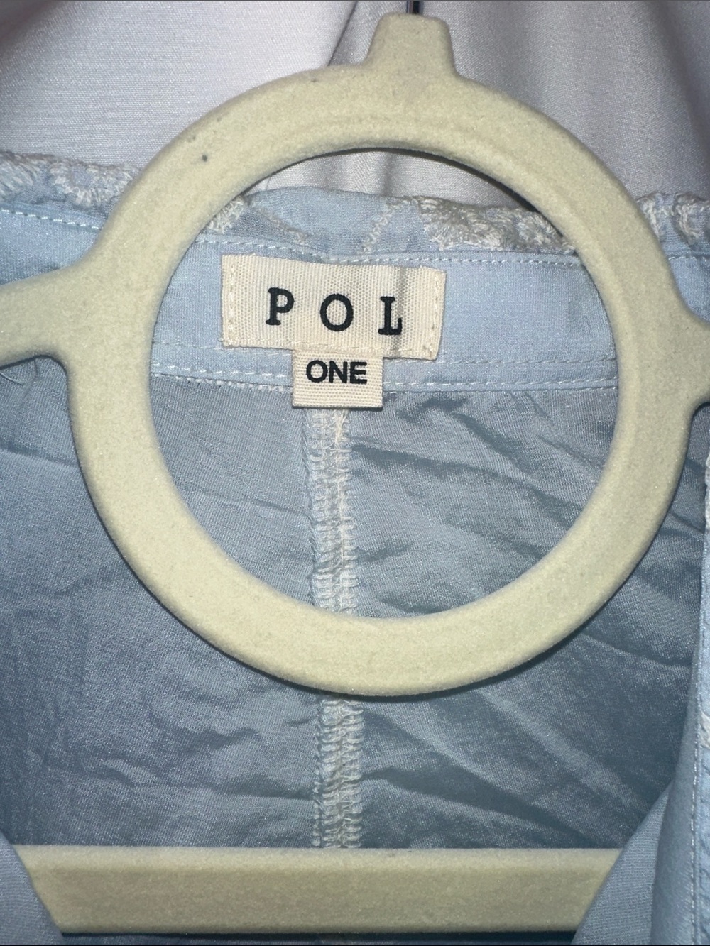 POL One Pale Blue Button-Up Shirt with Contrast Label - Picture 2 of 7
